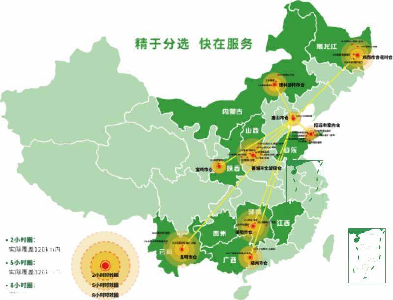 像素智能全国售后服务网点与备件库分布图